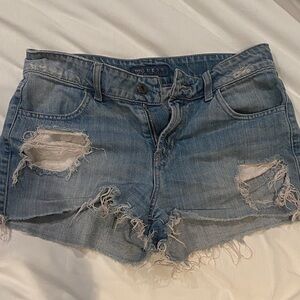 Guess Women's Ripped Light Blue Jean Shorts
